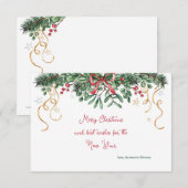 Carte de Noël Mistletoe et Pin (Devant / Derrière)