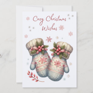 Carte de Noël Mittens confortable