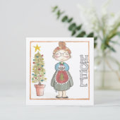 Carte de Noël Mme Noel (Debout devant)