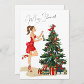 Carte de Noël mode (Devant / Derrière)