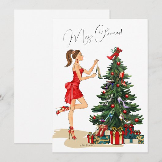 Carte de Noël mode (Devant / Derrière)