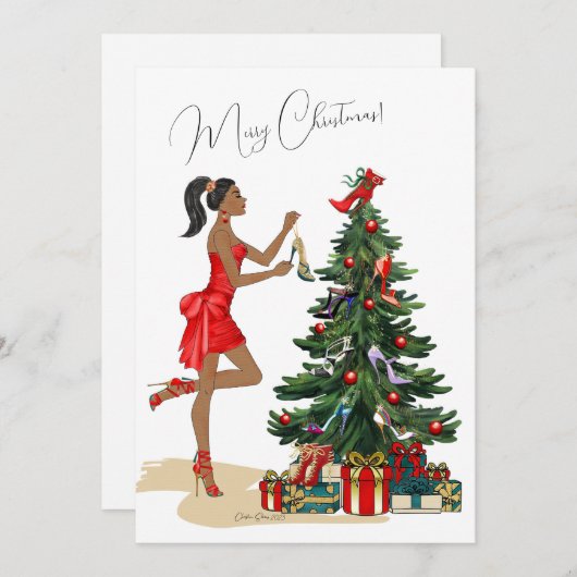 Carte de Noël mode (Devant / Derrière)