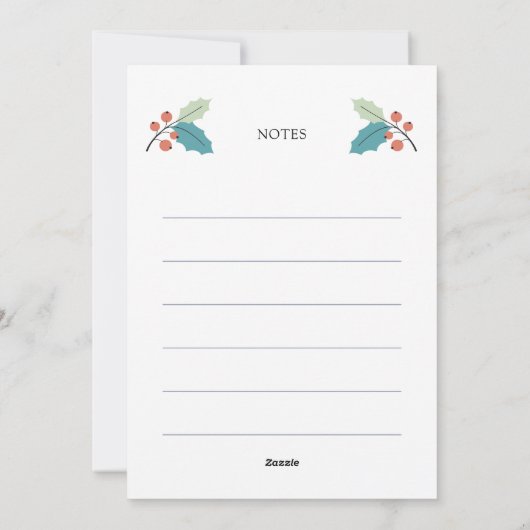 Carte de Noël Modèle Recette Famille (Dos)