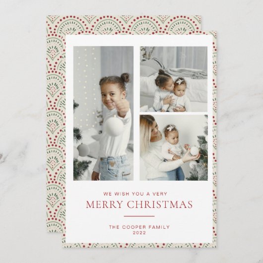 Carte de Noël moderne (Devant / Derrière)