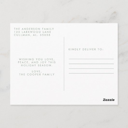 Carte de Noël moderne (Dos)