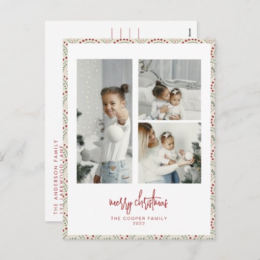 Carte de Noël moderne (Devant / Derrière)