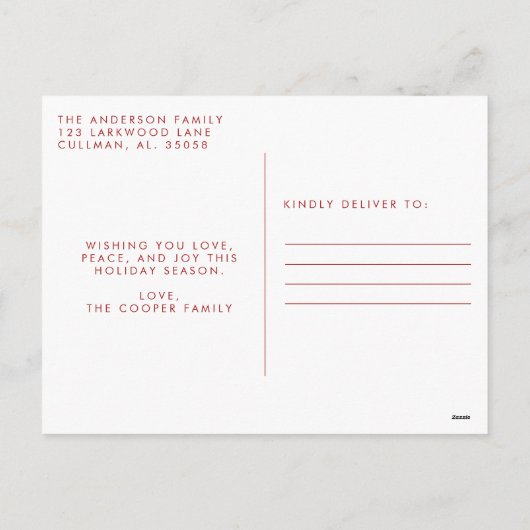 Carte de Noël moderne (Dos)