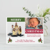 Carte de Noël moderne 2 photos blanche, rouge et v (Debout devant)