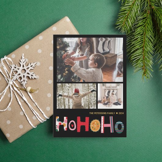 Carte de Noël Moderne 3 Photos