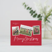 Carte de Noël moderne 3 photos (Debout devant)