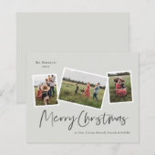 Carte de Noël moderne à 3 photos (Devant / Derrière)
