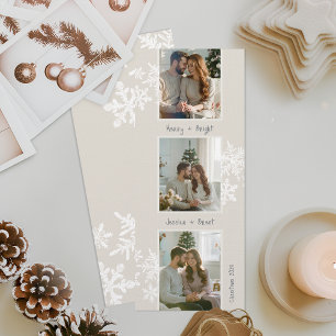 Carte de Noël moderne à bande de photos avec écrit