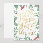 Carte de Noël moderne à l'aquarelle avec écriture (Devant / Derrière)