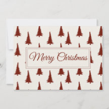 Carte de Noël Moderne Arbres de pin rouges