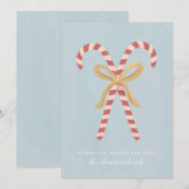 Carte de Noël moderne au bonbon canne à sucre (Devant / Derrière)