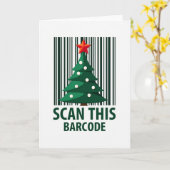 Carte de Noël moderne avec code-barres (Fleur jaune)