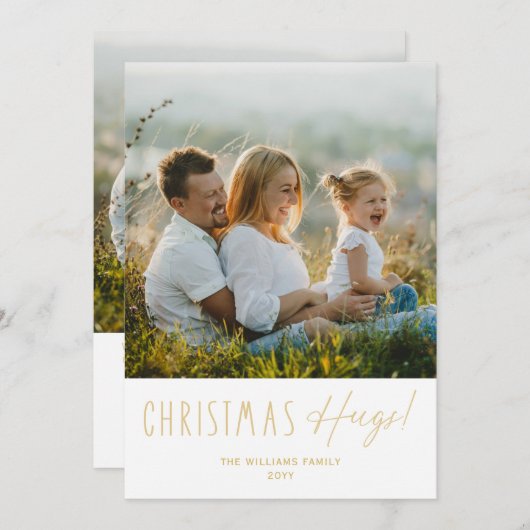 Carte de Noël moderne avec deux photos pour des câ (Devant / Derrière)