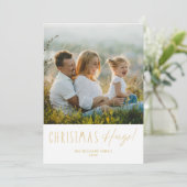 Carte de Noël moderne avec deux photos pour des câ (Debout devant)