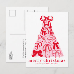 Carte de Noël moderne avec nœud coquette