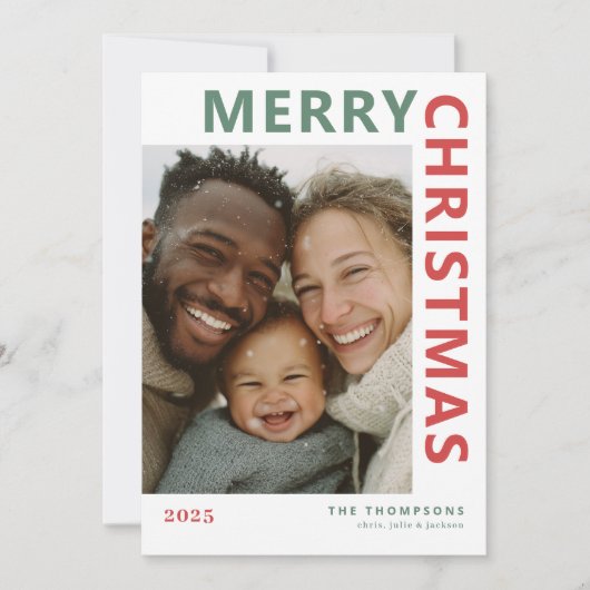 Carte de Noël moderne avec photo (Devant)