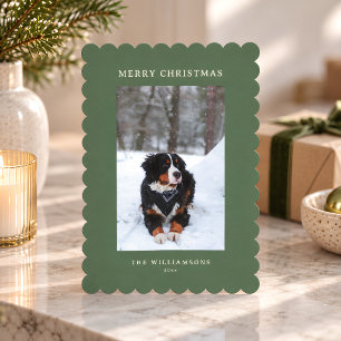 Carte de Noël Moderne avec Photo de Compagnon à Bo