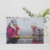 Carte de Noël moderne avec photo Joyeux Noël (Debout devant)