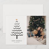 Carte de Noël moderne avec sapin (Devant / Derrière)