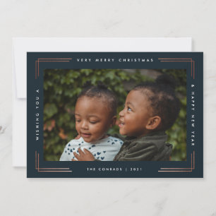 Carte de Noël moderne avec une photo pour souhaite