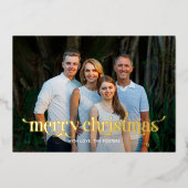 Carte de Noël moderne avec véritable feuille d'alu (Recto)