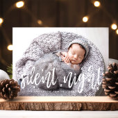 Carte de Noël Moderne Bébé Photo Silent Night