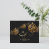 Carte de Noël moderne Black and Gold (Debout devant)