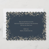 Carte de Noël moderne Blue Sparkly Snowy (Dos)
