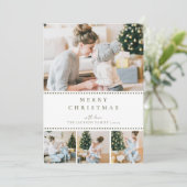 Carte de Noël moderne blush multi-photos (Debout devant)