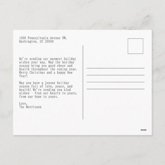 Carte de Noël Moderne Bohème Chic avec Arche (Dos)