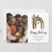 Carte de Noël moderne Boho Rainbow Photo (Devant)