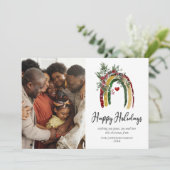 Carte de Noël moderne Boho Rainbow Photo (Debout devant)