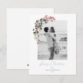 Carte de Noël moderne Botanical Green Photo (Devant / Derrière)