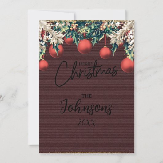 Carte de Noël moderne classique rouge (Devant)