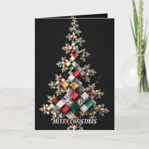 Carte de Noël Moderne Cube Sapin de Noël