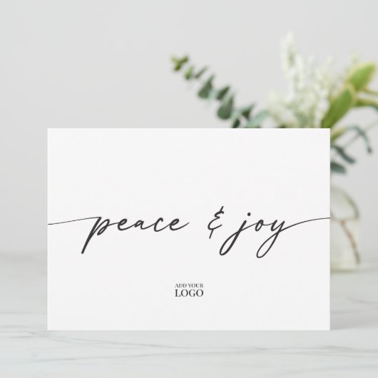 Carte de Noël moderne de marque Peace & Joy (Debout devant)