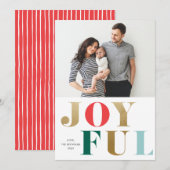 Carte de Noël Moderne de Type Joyeux Photo (Devant / Derrière)