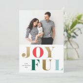 Carte de Noël Moderne de Type Joyeux Photo (Debout devant)