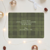 Carte de Noël moderne | Double-photo Plaid Olive