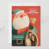Carte de Noël moderne du Père Noël (Devant)