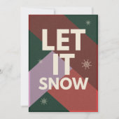 Carte de Noël Moderne Écriture Let it Snow Sans Ph (Devant)