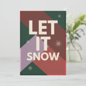Carte de Noël Moderne Écriture Let it Snow Sans Ph (Debout devant)