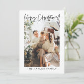 Carte de Noël moderne élégante Famille de photos d (Debout devant)