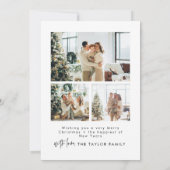 Carte de Noël moderne élégante Famille de photos d (Dos)