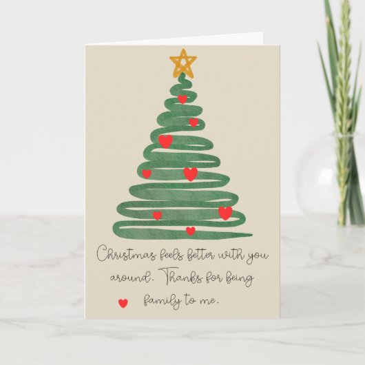 Carte de Noël moderne en forme d'arbre plié (Devant)