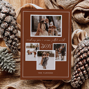 Carte de Noël moderne en terre cuite avec plusieur